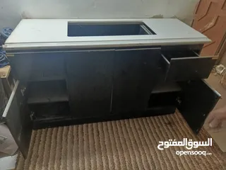  16 مطبخ صغير يصلح لروف من اجود انواع الخشب خشب لاتيه ثقيل مع قاعدة مع رخام 2 متر في 60