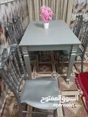  1 طاوله جديده أي شي ما بيها يجيك وياها وياها ست كراسي