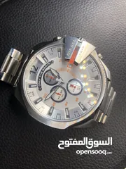  1 Diesel Mega Chief Men'S Silver Dial Stainless Steel Band Watch Dz4328,