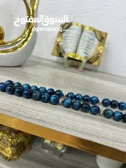  12 عرض خاص سبحه عين النمر ازرق او ذهبي بسعر حرق 33 حبة حلوة مش صغيرة للعلم مع طقم انتيومون مرتب