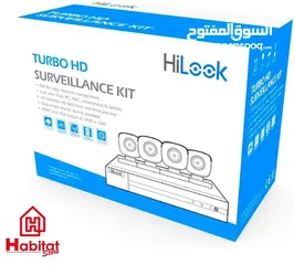  1 طقم مراقبة HiLook Turbo HD بـ 4 كاميرات – حماية احترافية بسعر اقتصادي !