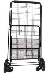  5 Style Fold-able Collapsible Grocery Shopping Trolley (Black,80kg Max Load)
