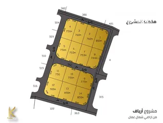  3 أراضي- سكنية – للبيع في شمال عمان  / موبص / مشروع أرياف