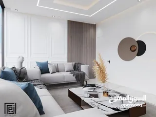  6 شقة مميزة بإطلالة مميزة مشطبة لغاية القصارة مع تصميم ديكور داخلي