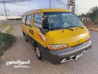  6 باص 2002- h100 ماتور27 عادي لمتد للبيع نقل مشترك عدد الركاب 5  موجود قاطع