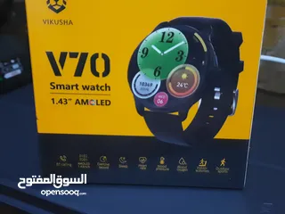  1 ساعة نوع V70 جديدة بالكرتونة غير مفتوحة  smart  watch 1.43 Amcled