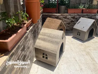  1 بيت للكلاب او القطط خشب لاتيه 18 قوي ومتين عده موديلات وألوان