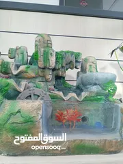  26 منظر ديكور نوافير شلال نافوره مع   كرستاله دواره  مضيئه