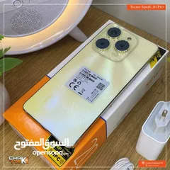  7 مشغل ايام Spark 20 pro رام 16 و 24 جيجا 256 مكفول بالشركة أغراضة والكرتونه الأصلية متوفر توصيل