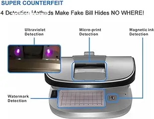  2 فاحص عملة (كاشف عملة ) نوع ممتاز جدا يعمل  شحن وكهرباء  AL-11 UV Counterfeit Money Detector