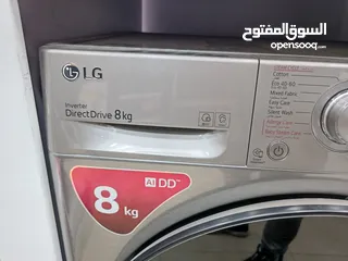  2 غساله ال جي 8 كيلو سلفر ستيل موديل 2025