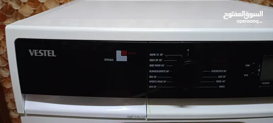  6 غسالة فيستيل 8kg  1200دوره لون ابيض شغاله 100/100