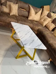  2 طاولات وسط بتصميم راقي وعصري الجودة وقاعدة حديد قوية بتصميم مميز بضيف لمسة جمالية لأي صالون أو غرفة