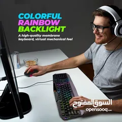  4 MEETION BACKLIT C-510 RAINBOW GAMING KEYBOARD AND MOUSE COMBO-كيبورد وماوس سلكي قيمينق مضيء ميشن