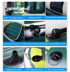  2 قارب مطاطي اوتوماتيكي قابل للنفخ مقاوم للاهتراء من شوانغز، قارب قابل للنفخ سريع وسهل الحمل - 3 اشخاص