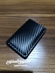  14 محفظة رجالي مميزة للنقد والبطاقات موديل جديد جلد صناعي وستانلس ستيل لون اسود