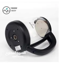  14 ابريق تسخين ماء غلاية ماء زجاج بايركس 2 لتر مع قاعده غلايه لتسخين و غلي الماء
