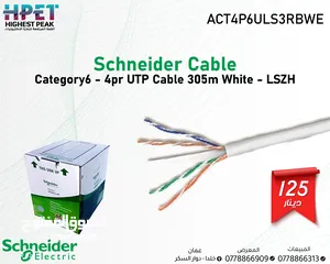  1 Schneider Cable Category6 - 4pr UTP Cable 305m White - LSZH