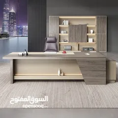  2 مكتب مدير عدة الوان مع جانبية ادراج وطاولة وسط متوفر بعدة الوان توصيل مجاني داخل عمان والزرقاء