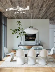  12 4 White Authentic Verner Panton (by Vitra) Chairs.