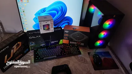  5 PC GAMING CASE BLACK  GTX1650  i5  الجهاز فقط...12400    تبريد قوي جداا 4 مراوح RGB