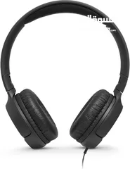  4 سماعات JBL اصلي كيبل مع مايكروفون Jbl Tune 500 Headband with Black Wire Headphones and Microphone