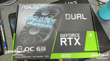  1 بحالة الوكالة مستعمل 10 ايام فقط RTX 3050 6GB OC كرت شاشة السعر : 160  متوفر توصيل لجميع انحاء الممل