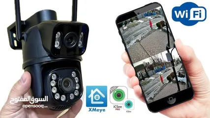  7 كاميرا واي فاي عدستين في عدسة دقة 9 ميقا بكسل عدستين عدسة ثابتة وعدسة متحركة 360 درجة تحفظ لاذاكرة و