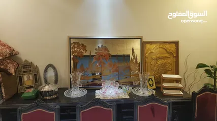  4 طاولة سفرة مع بيرو خشب زان