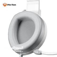 4 Meetion HP012 RGB 7.1 Virtual Surround Sound Gaming Headset USB -White سماعات لون ابيض
