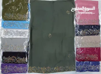  8 dujlail and chiffon fabric with stone and without stone