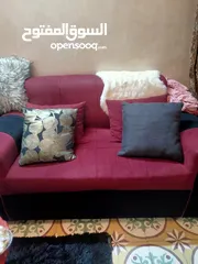  1 كنب مجوز  لون خمري  مع قورن