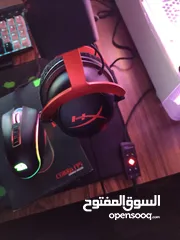  5 ماوس REDRAGON COBRA FPS معروفه استعمال خفيف اخت الجديد للبيع مع سماعه هايبر اكس كلاود 2 سلك