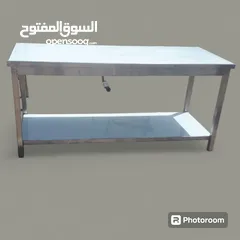  2 طاولة عرض ستانلس ستيل