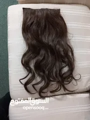 7 بواريك شعر طبيعي + وصلات شعر 4 قطع 50 دينار