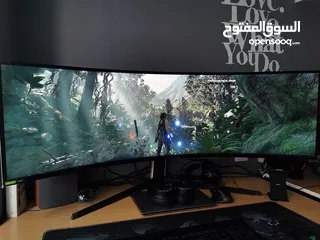  7 شاشة العاب Samsung 49inch Odyssey Curved QLED Dual-QHD Gaming Monitor - LC49G95TSSMXUE