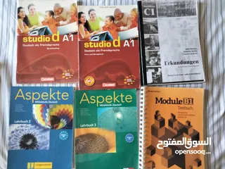  1 مجموعة من كتب تعليم اللغة الالمانية لمستويات مختلفة  erkundigen/studio d  /Aspekte/schritte
