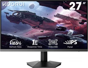  13 شاشة KOORUI بقياس 27 انش وبتردد 165HZ  للكمبيوتر وال PS5