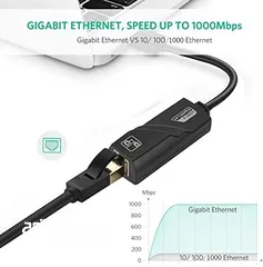  3 USB 3.0 To 10/100/1000 Gigabit RJ45 Ethernet LAN Network Adapter 1000Mbps تحويلة