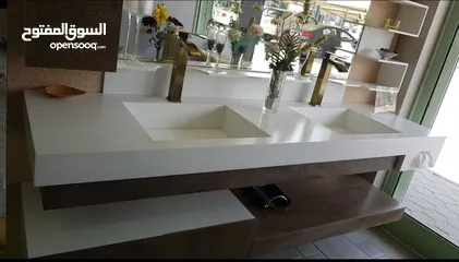  5 كونترات استقبال ومغاسل كوريان رخام صناعي  Reception counter  and kitchen