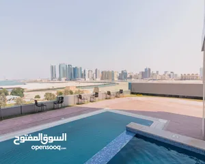  10 للايجار شقه راقيه مفروشه مع الكهرباء والانترنت فتح إلكتروني برج جديد  في الحوره وتشمل جميع الخدمات