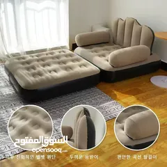 4 الأريكة القابلة للنفخ 2 في 1 – راحة فخمة وتصميم ذكي بقطعة واحدة تتحمل لحد 150 كجم – مناسبة للكبار