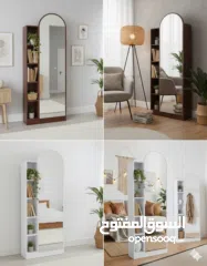  8 مرآة أرضية فاخرة مع رفوف جانبية – قطعة ديكور تخطّف الأنظار حوّلي أي زاوية في بيتك لمساحة أني