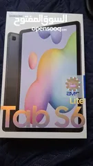 1 تاب Samsung Galaxy Tab S6 Lite بحالة ممتازة  كرتونة + قلم + ملحقات جديدة + كفر هدية