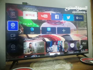  2 شاشة سمارت اندرويد نوع aiwa ياباني 43 بوصة صوت ستيريو وصورة فل فل