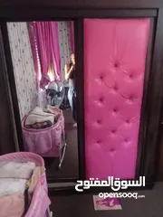  3 غرفه نوم بنات تختين مع خزانه وتسريحه