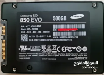  6 للبيع  SSD 1TB SAMSUNG 870 EVO SSD مع SSD 500GB SAMSUNG 850 EVO SSD