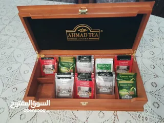  5 صندوق شاي احمد خشبي فاخر