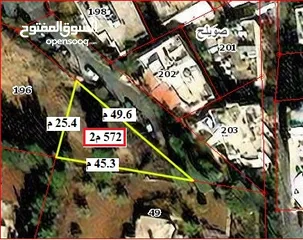  3 قطعة اراض من شمال عمان حوض ظهر صويلح المساحة 572م2  ثمن القطعة كاملا  