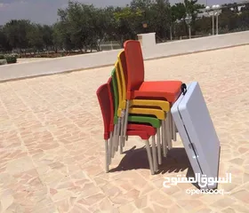  5 طاولات وكراسي طوي بلاستيك تستخدم